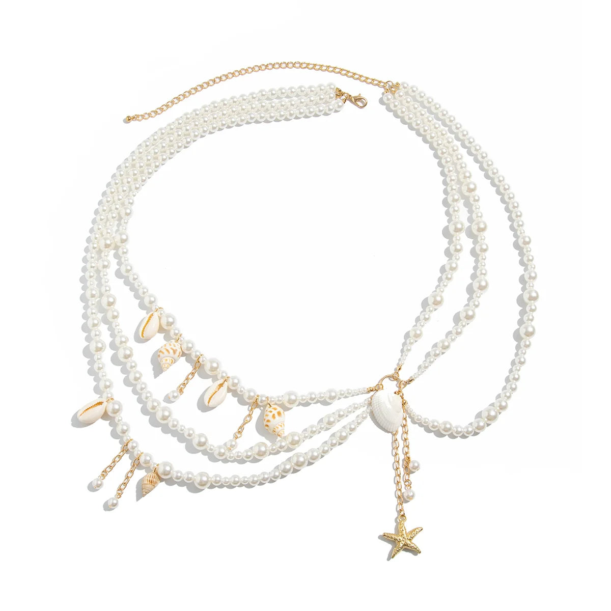 Mahogany Pearl Beach Waist Chain - Gold