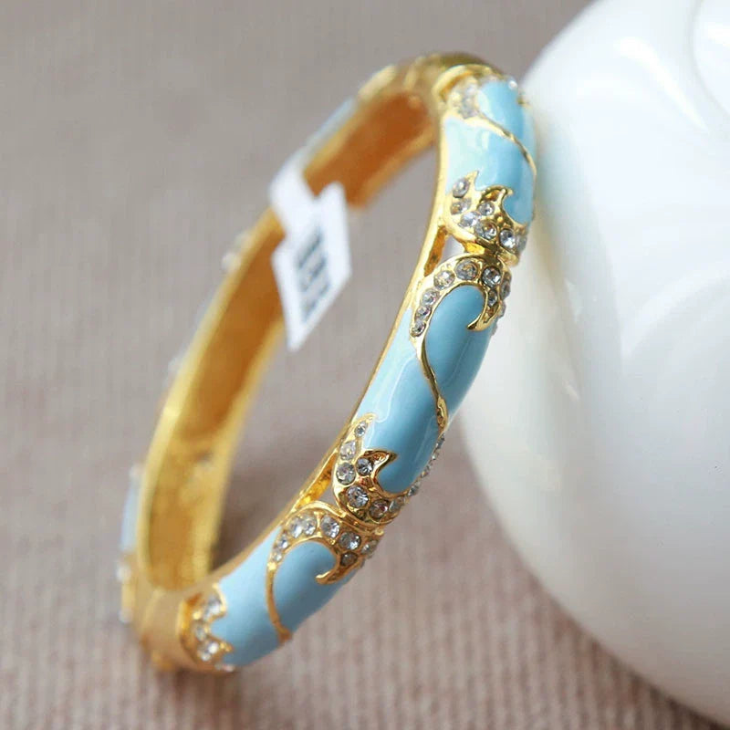 Adaya CloisonnŽ Bangle - Light Blue