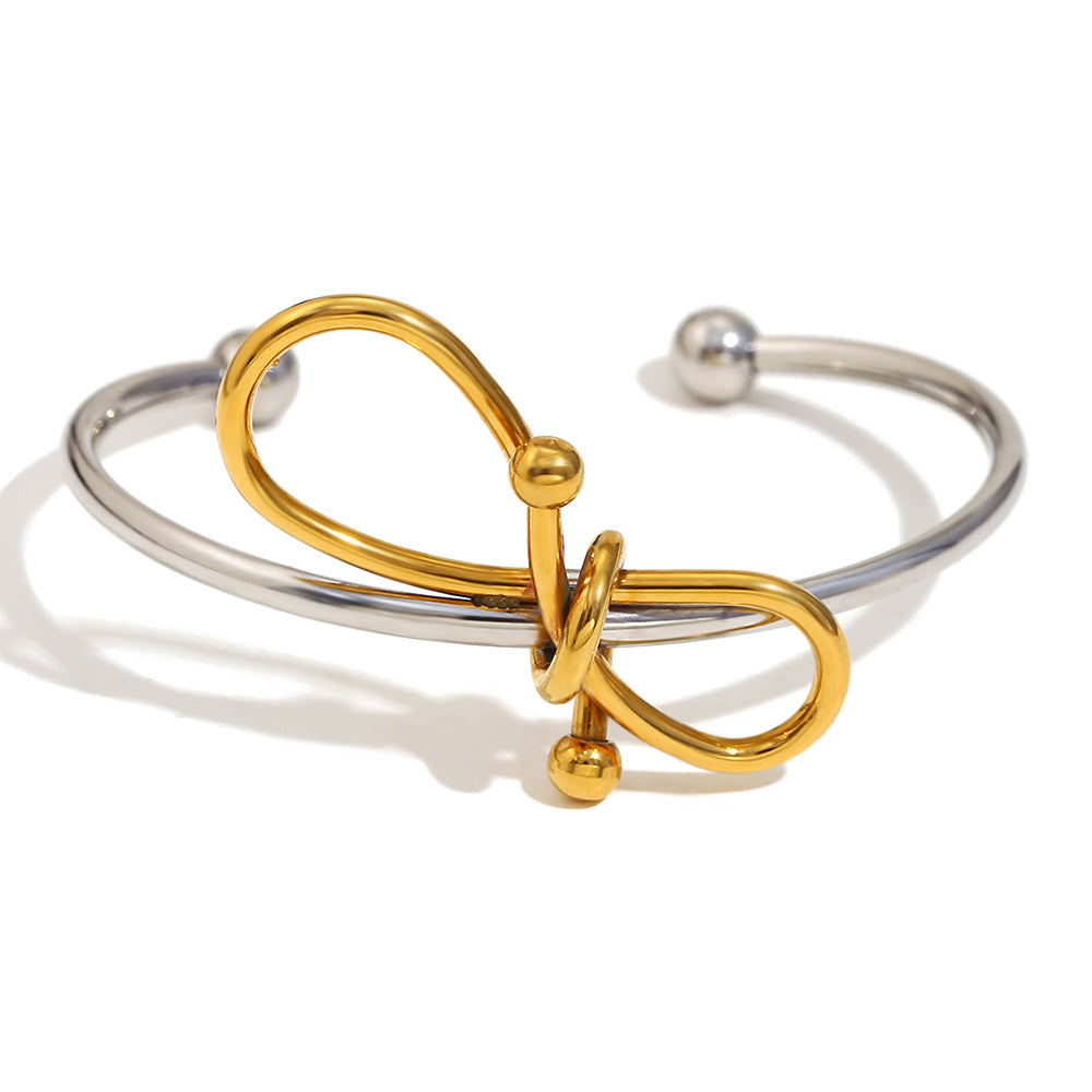 Aeva Delia Bow Bracelet - Two-Tone Bow Bracelet [VJPBRTIP]
