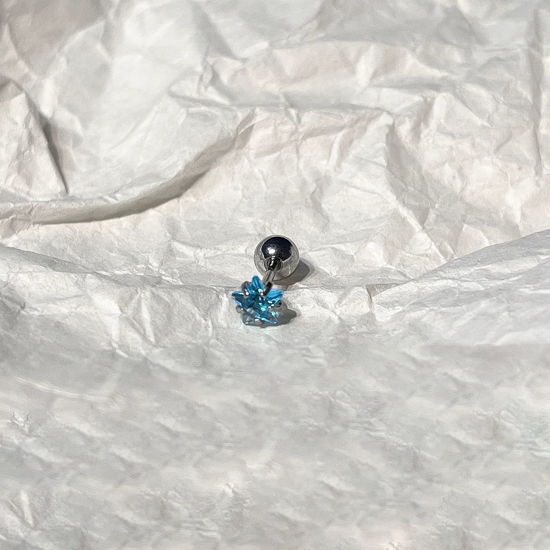 Kamia Celestial Zircon Stud - 4mm Blue Zircon