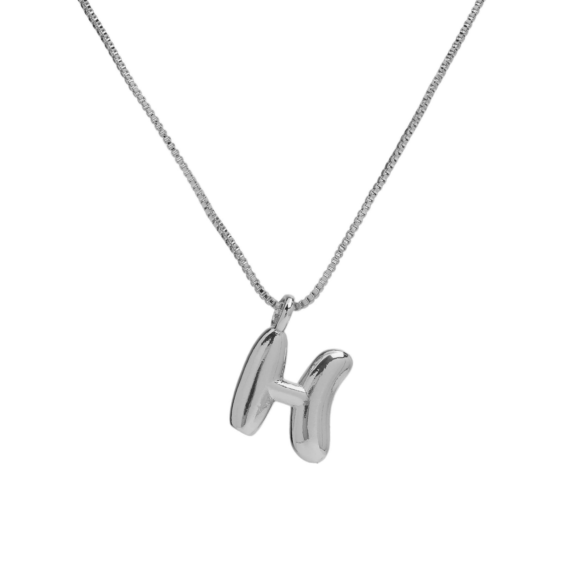 Jesenia Bubble Initial Necklace - Letter H [NEKVPRTG]