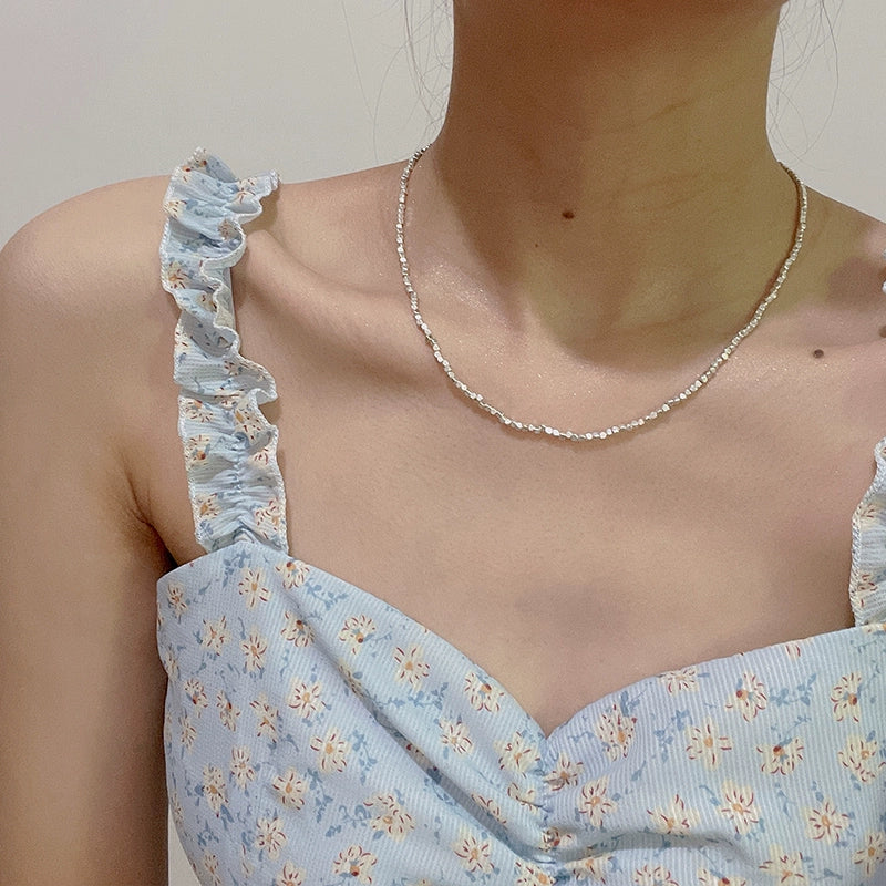 Naima Shattered Pearl Necklace - Small Shattered Silver Necklace