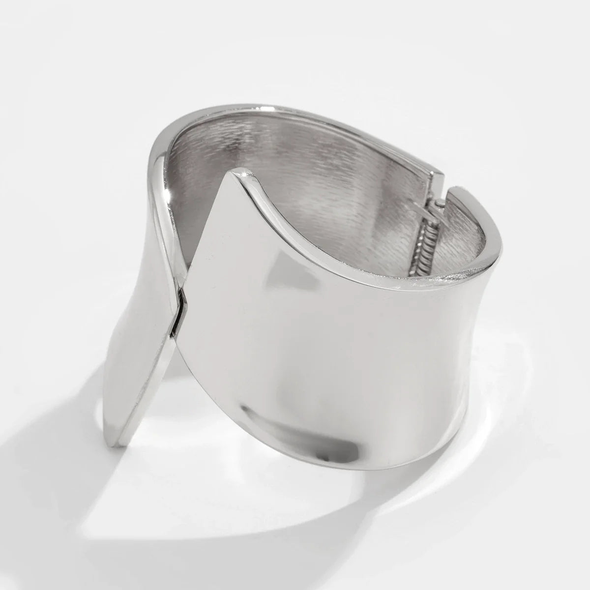 Aiko Geometric Spring Bangle - Silver
