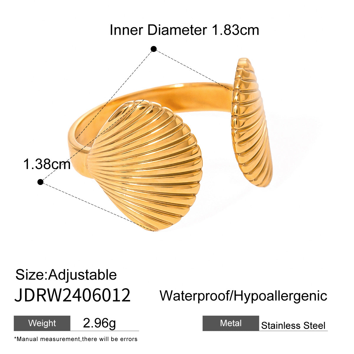 Oreoluwa Shell Open Ring - JDRW2406012 [JX3HSCPQ]