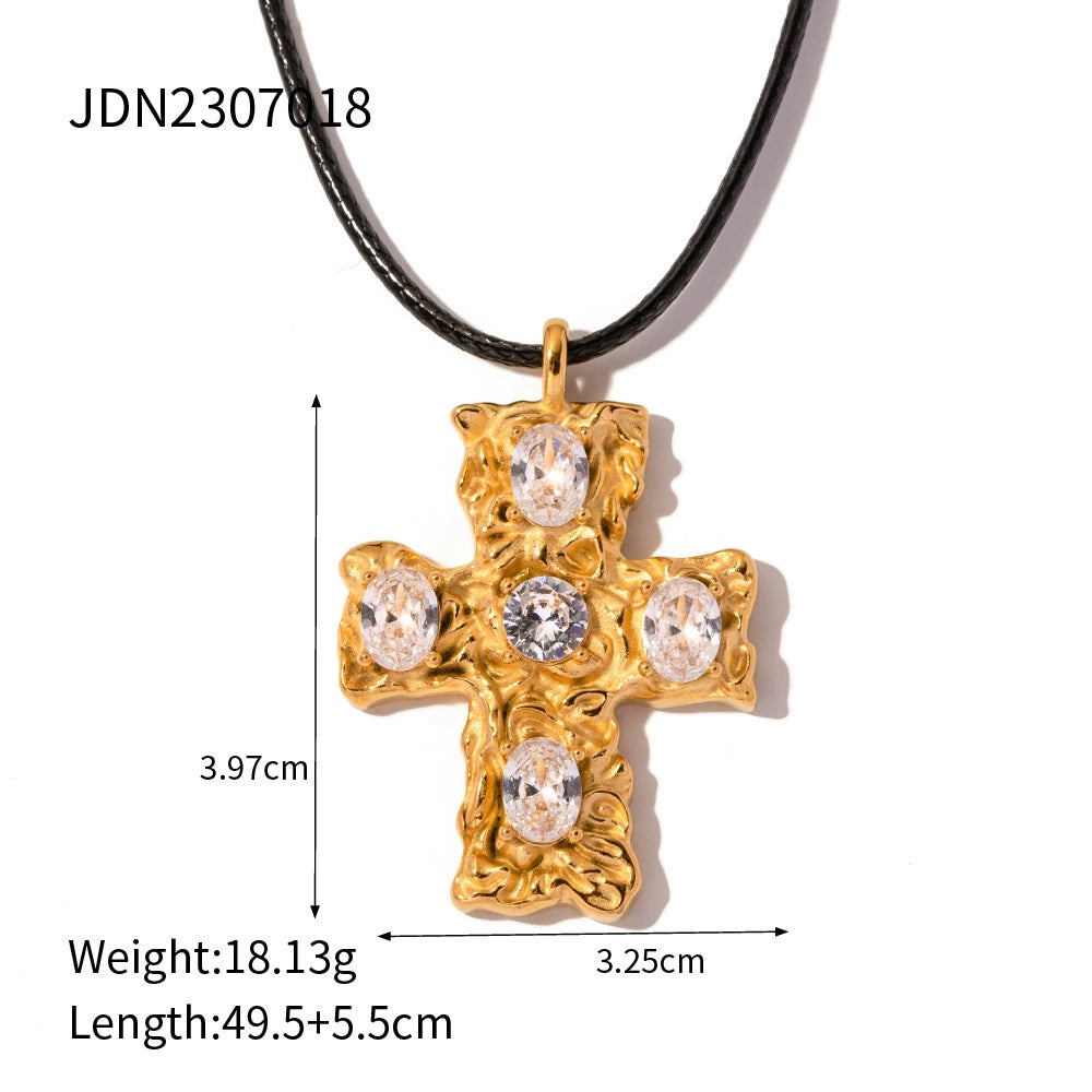 Zenaida Layered Cross Necklace - JDN2307018 [I0CHSRQW]