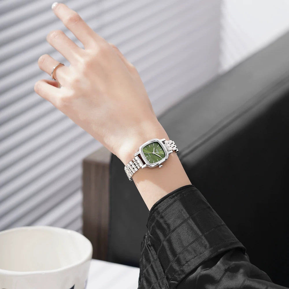 Jaylanie Elegant Square Watch - Retro Green