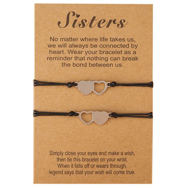 Lelia Dainty Charm Bracelet - 2Pcs Hollow Heart