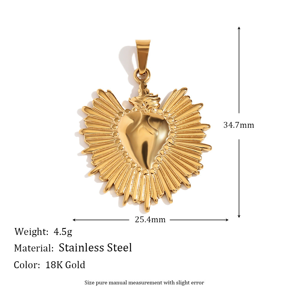 Sommer Gold Charm Pendants - Heart Pendant [FUH8A192]