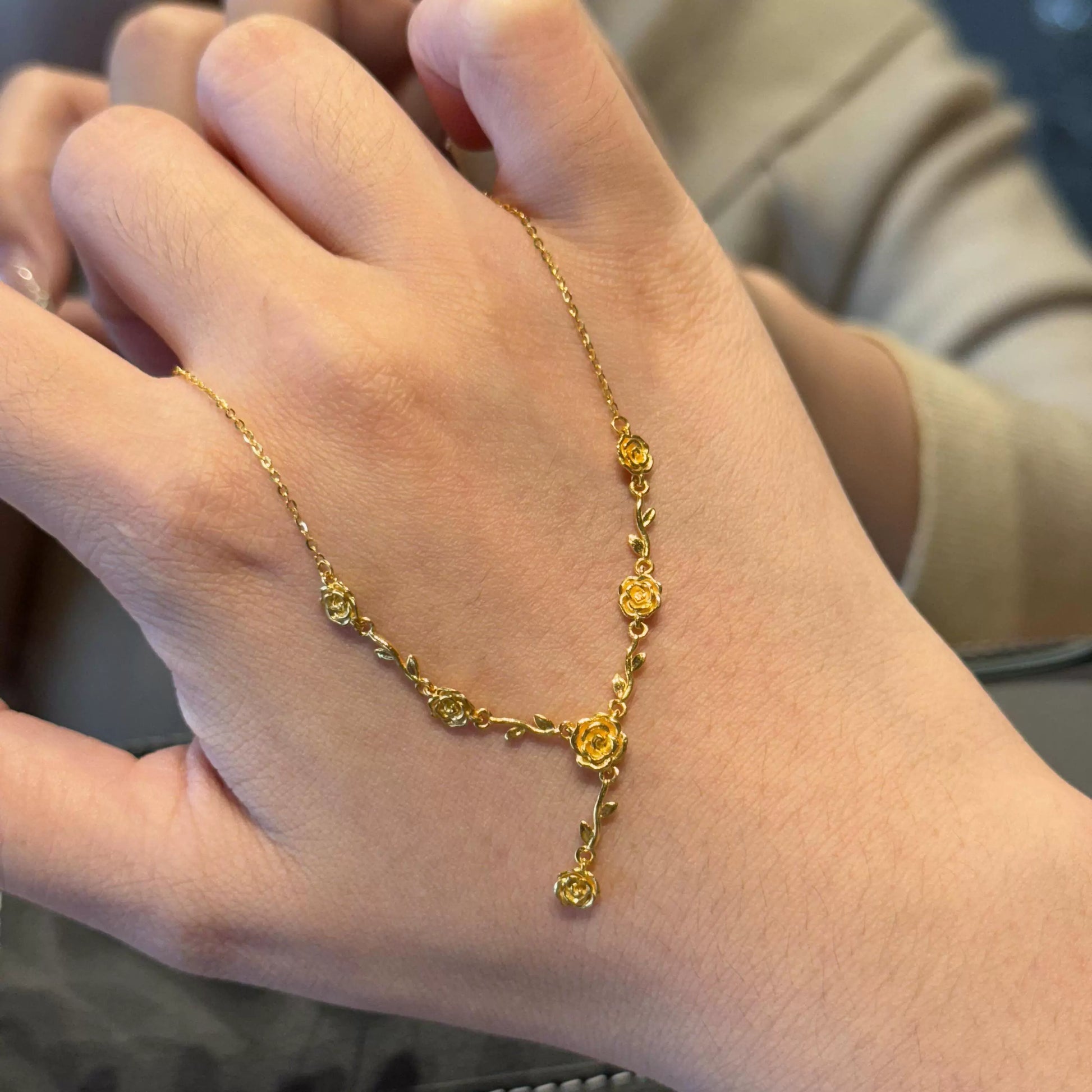 Damaris Golden Rose Dream Necklace - Rose Dream