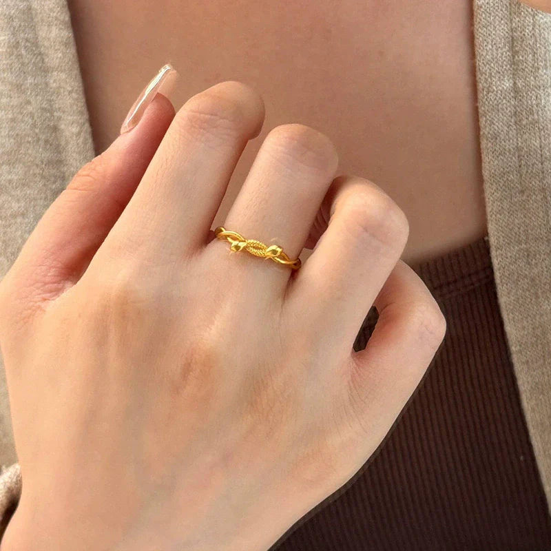 November Entwined Serpent Ring - Adjustable Entwined Serpent Ring