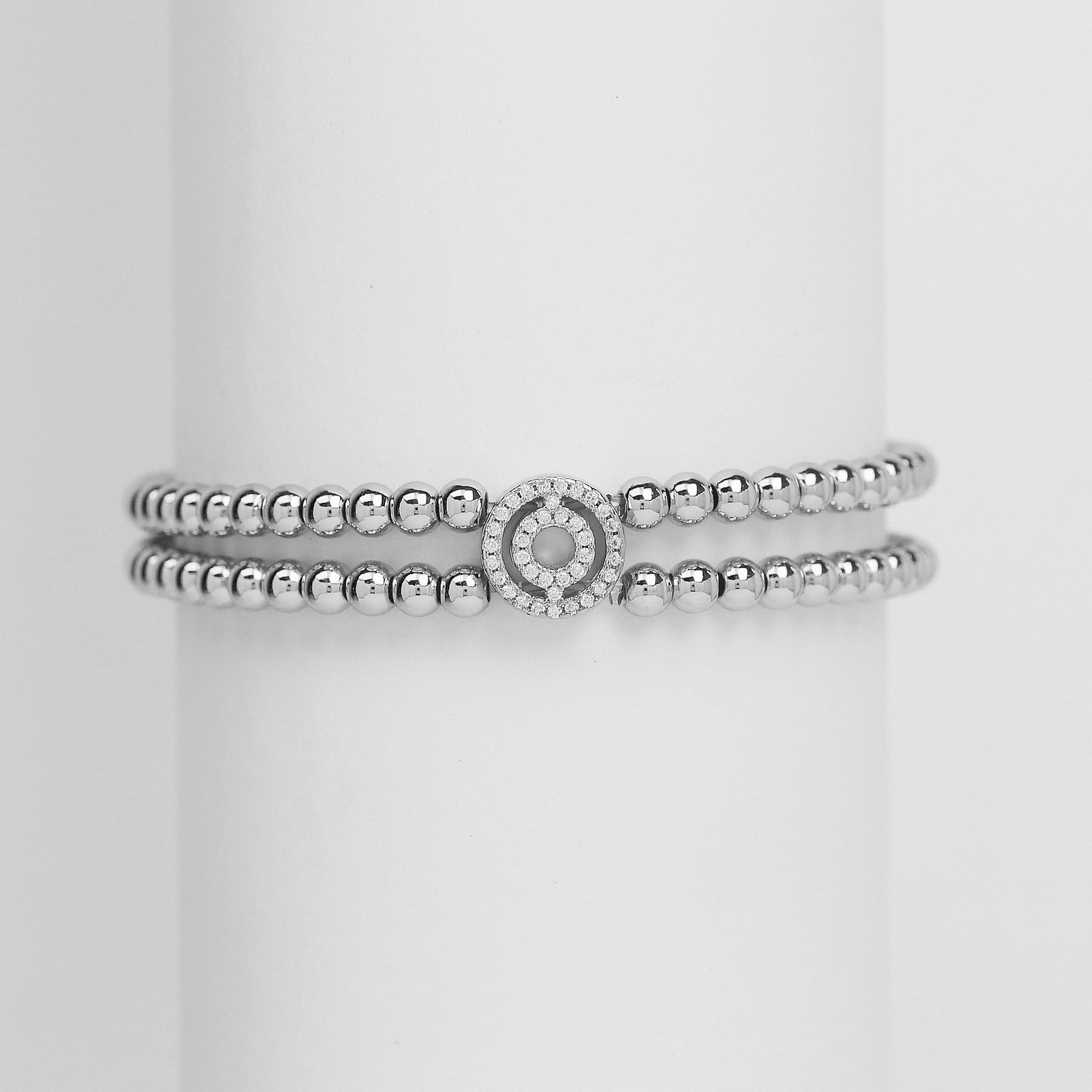 Alexandra Bubble Initial Bracelet - Silver O [0NNL1CWS]