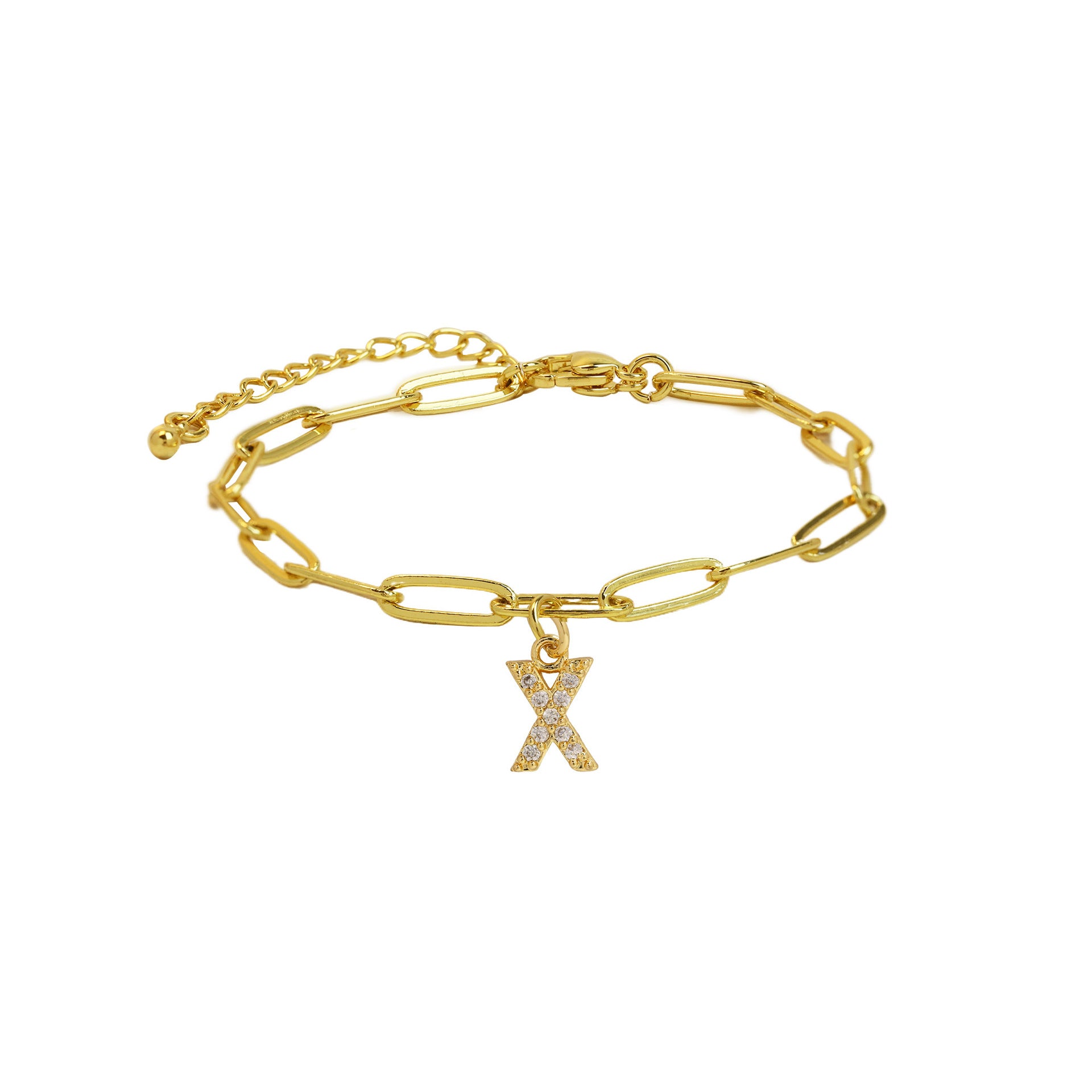 Jenessa Micro Inlay Letter Bracelet - X [HV48K73A]