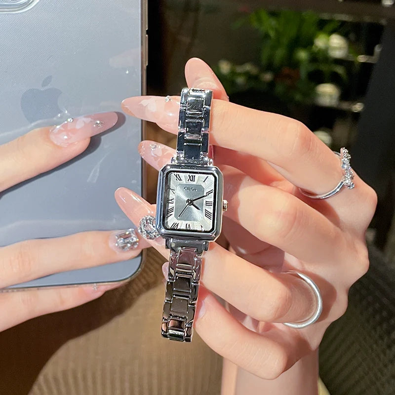 Jovanna Art Deco Square Watch - Silver