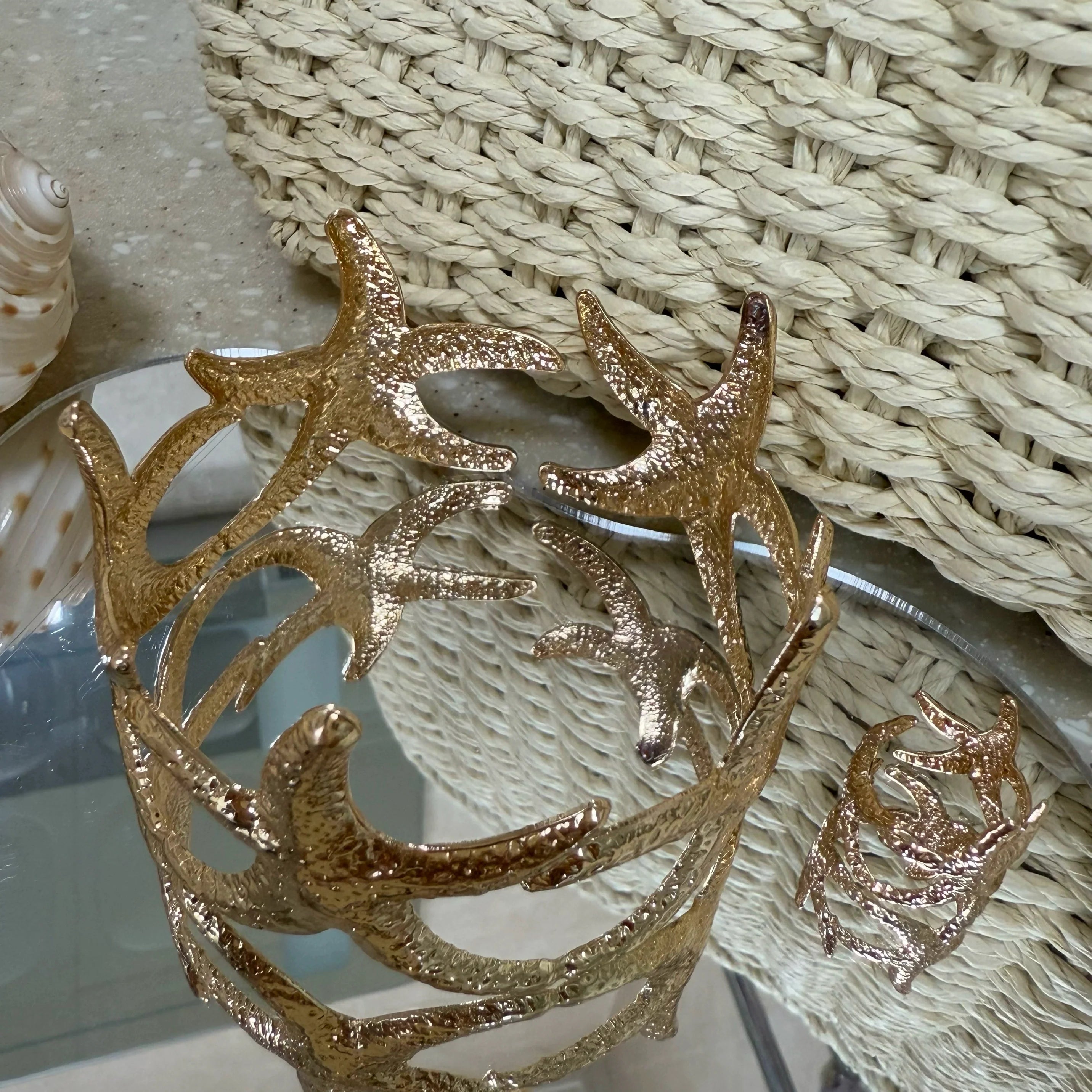 Emalyn Textured Statement Bangle - Starfish Arm Cuff & Ring Set