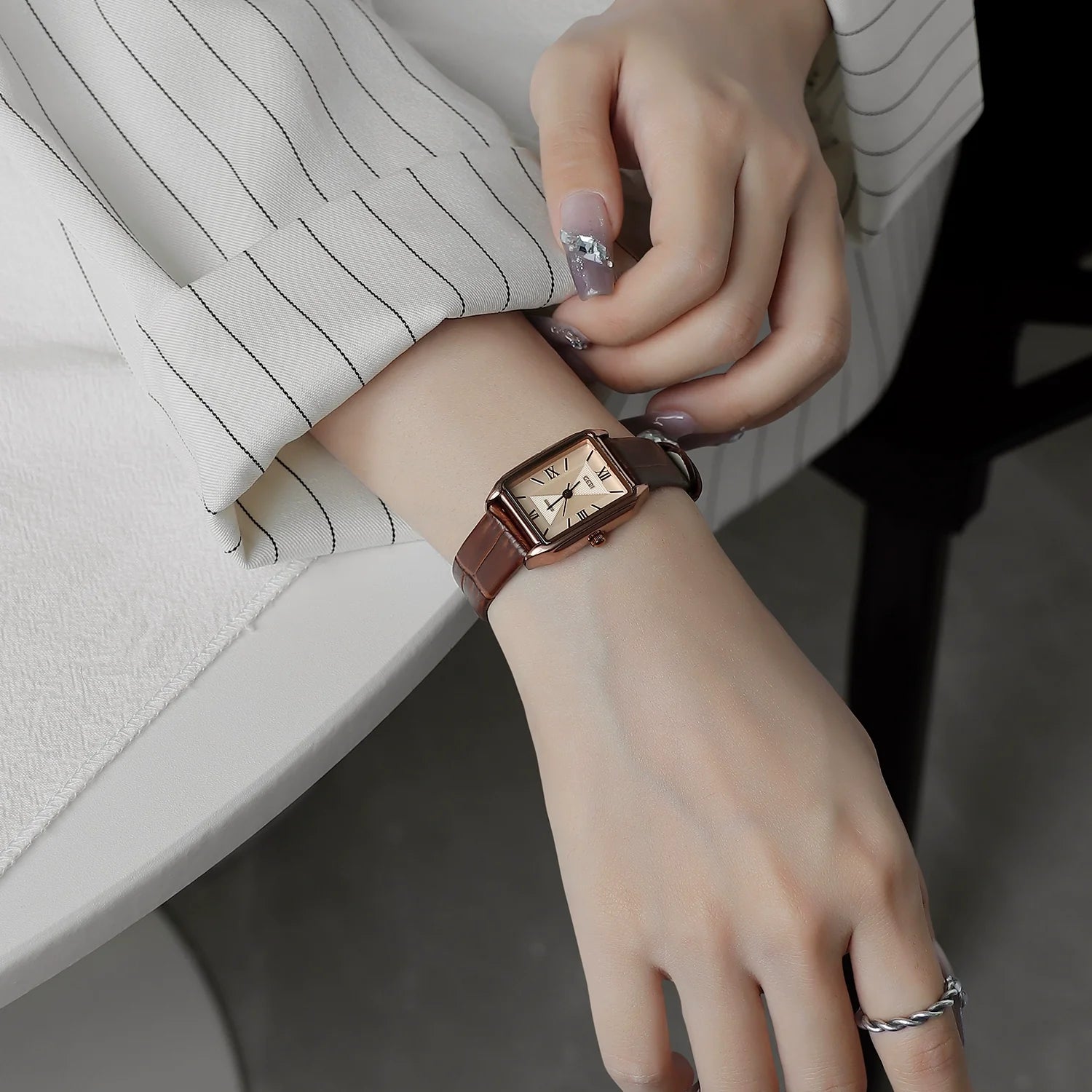 Kenzie Vintage Square Watch - Retro Brown