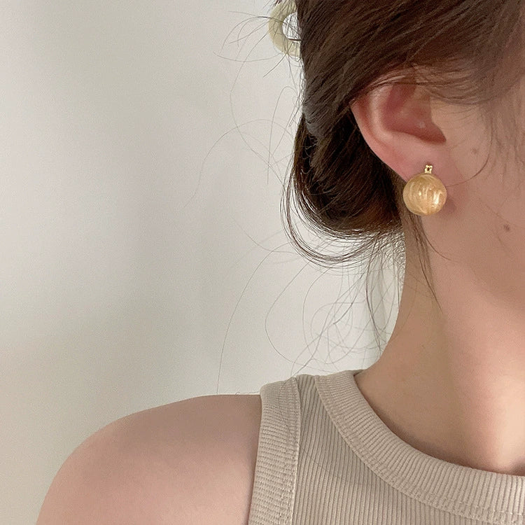 Aracely Candy Enamel Orb Earrings - Khaki
