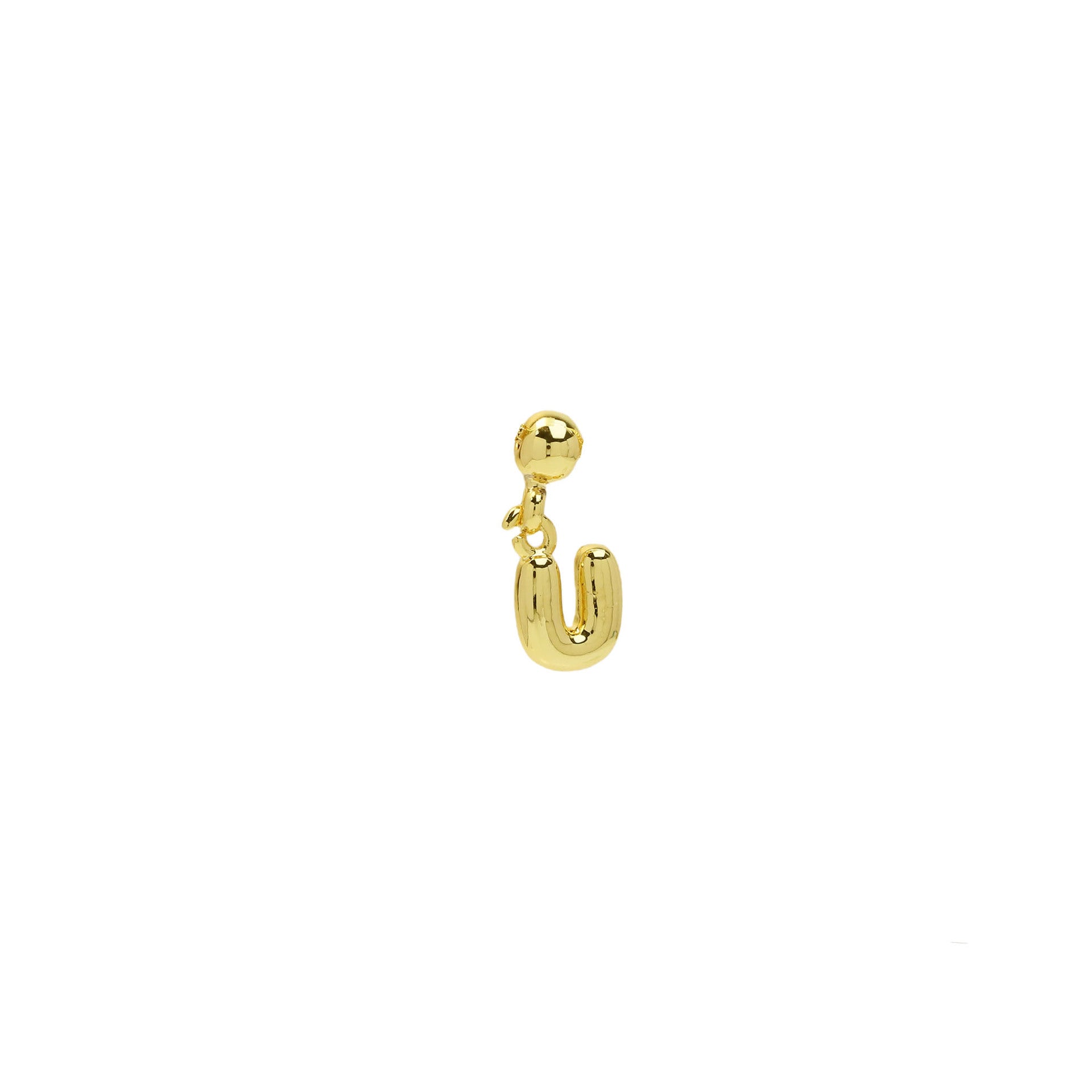 Yana Gold Bubble Initial Necklace - Gold Bubble Letter U Necklace [UF5AJ1KA]