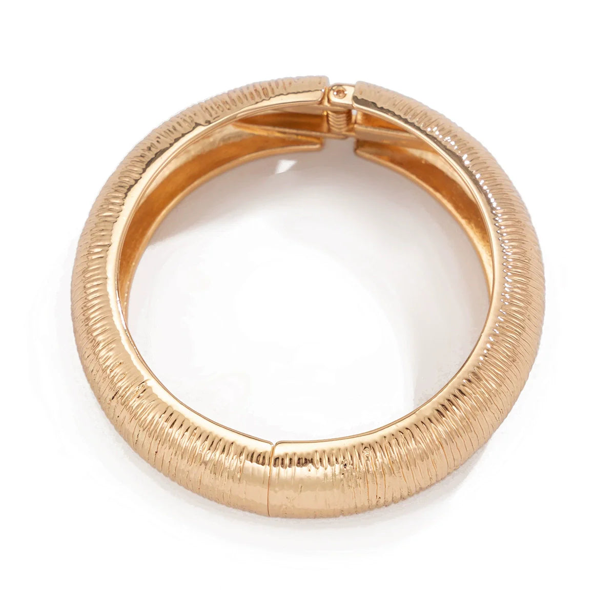 Glory Modern Geometric Bangle - Curved Stripe Gold