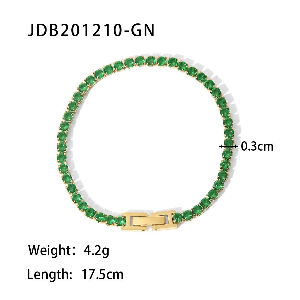 Braelynne Gold Zircon Bracelet - JDB201210-GN [CDJB3HQ0]