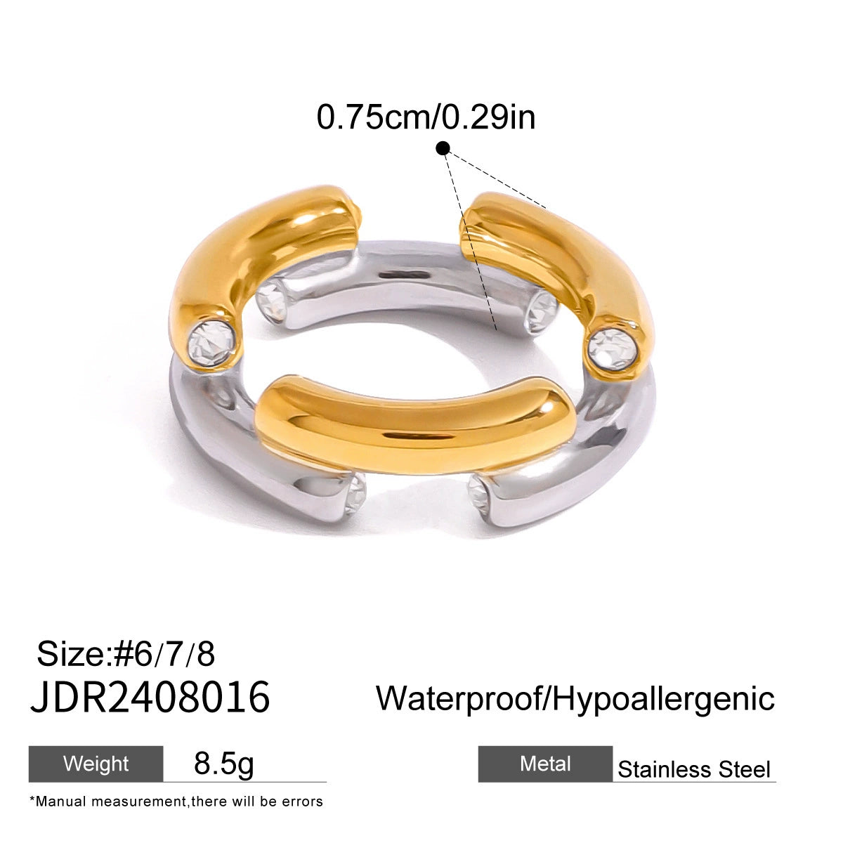 Janely Chunky Colorblock Rings - JDR2408016 [U1Y4RSFD]