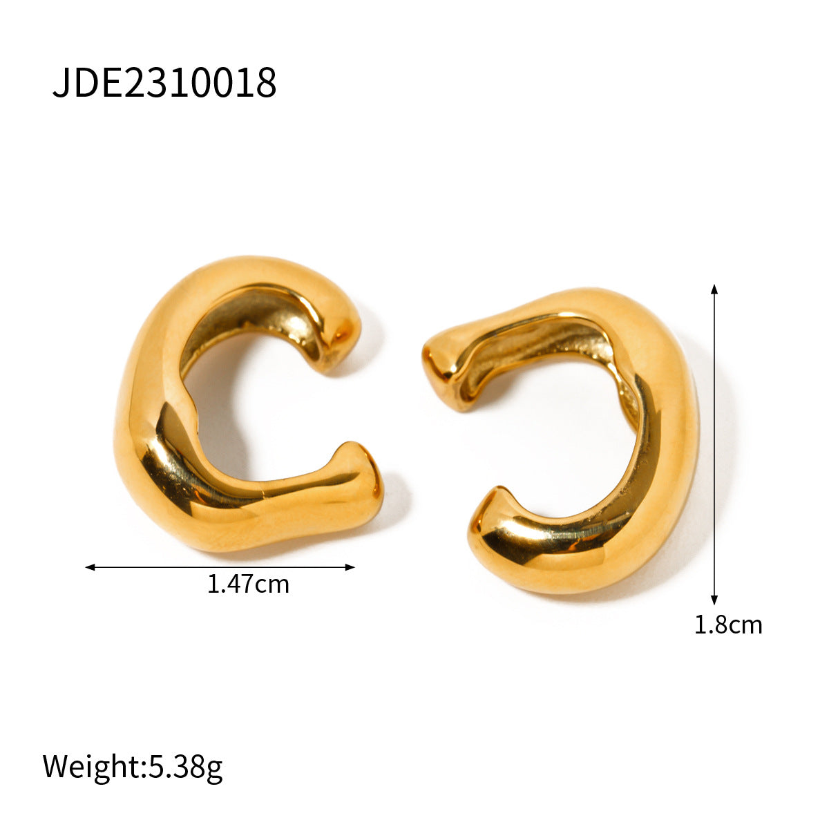 Veera Rivet Stainless Steel Ear Cuff - Gold Tone [QG14DP78]