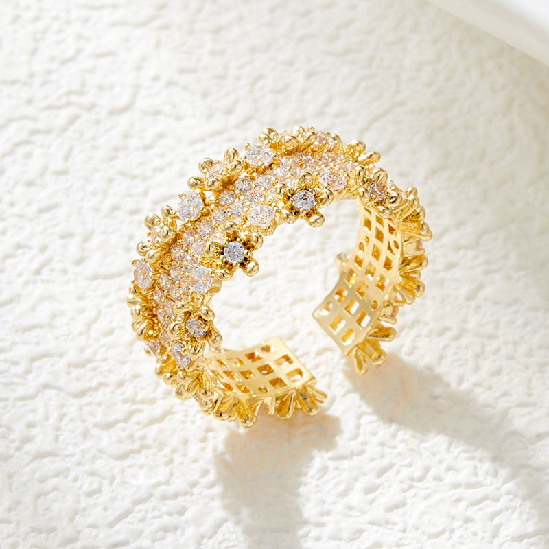 Brylee Starry Adjustable Ring - Silver Tone [LLFJ9OPZ]