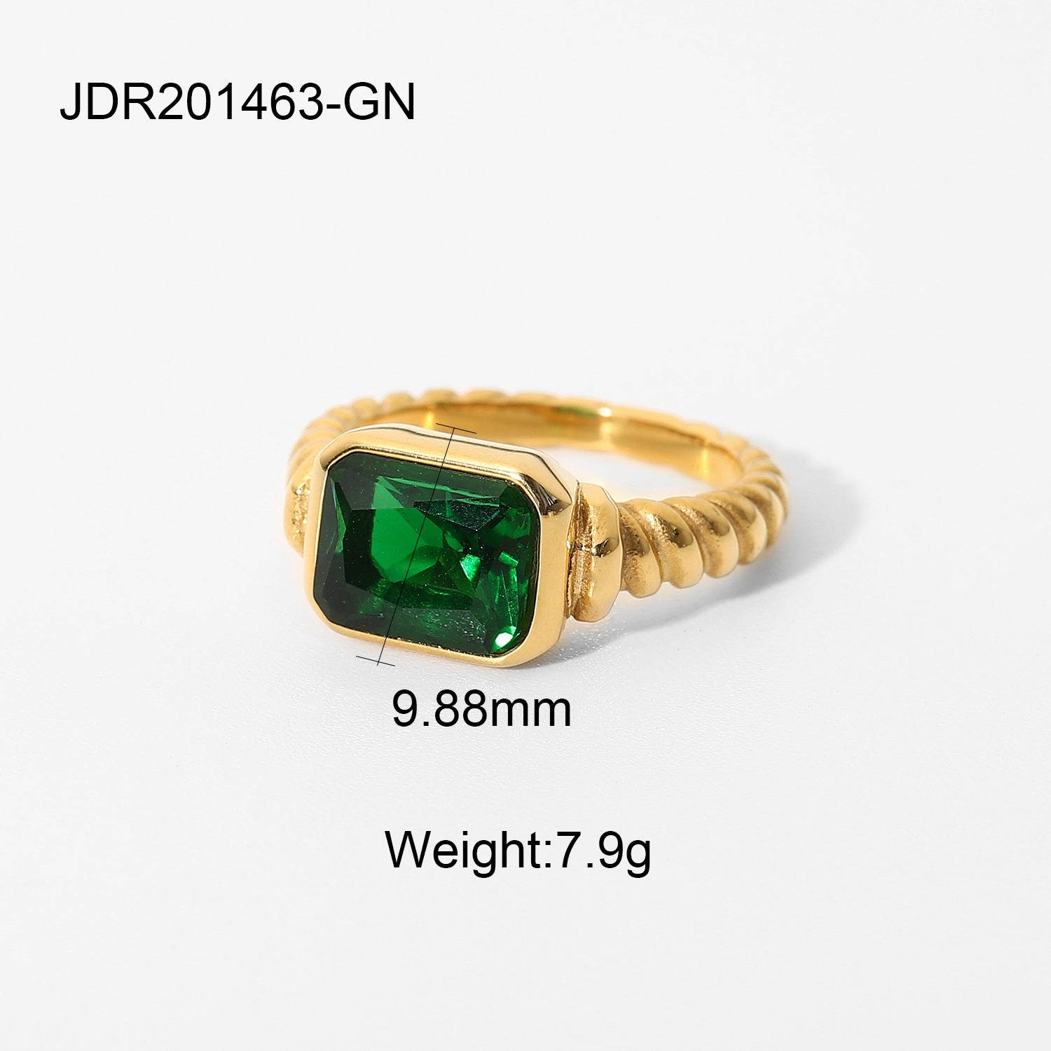 Abree Geometric Agate Ring Set - Style JDR201463 Green (Size 8) [K7DNCOXG]