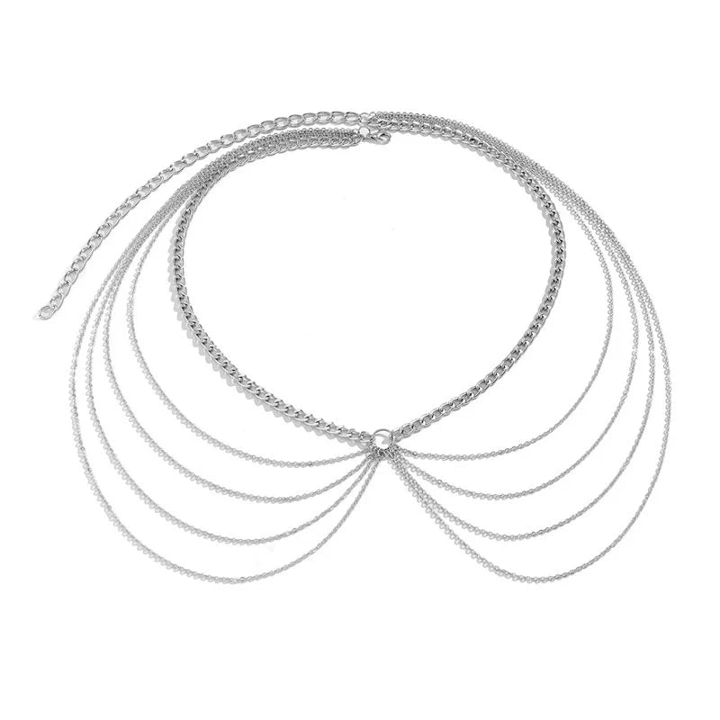 Maddalena Layered Tassel Chain - Custom Small Silver (Fits 24-32 inch Waist)