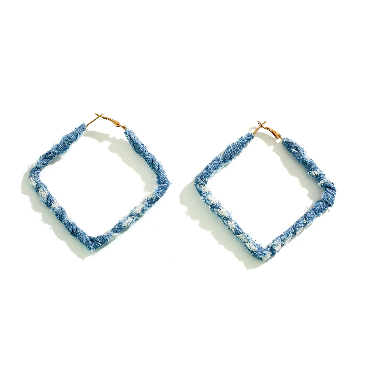 Johnnie Denim Geometric Earrings - Square Small