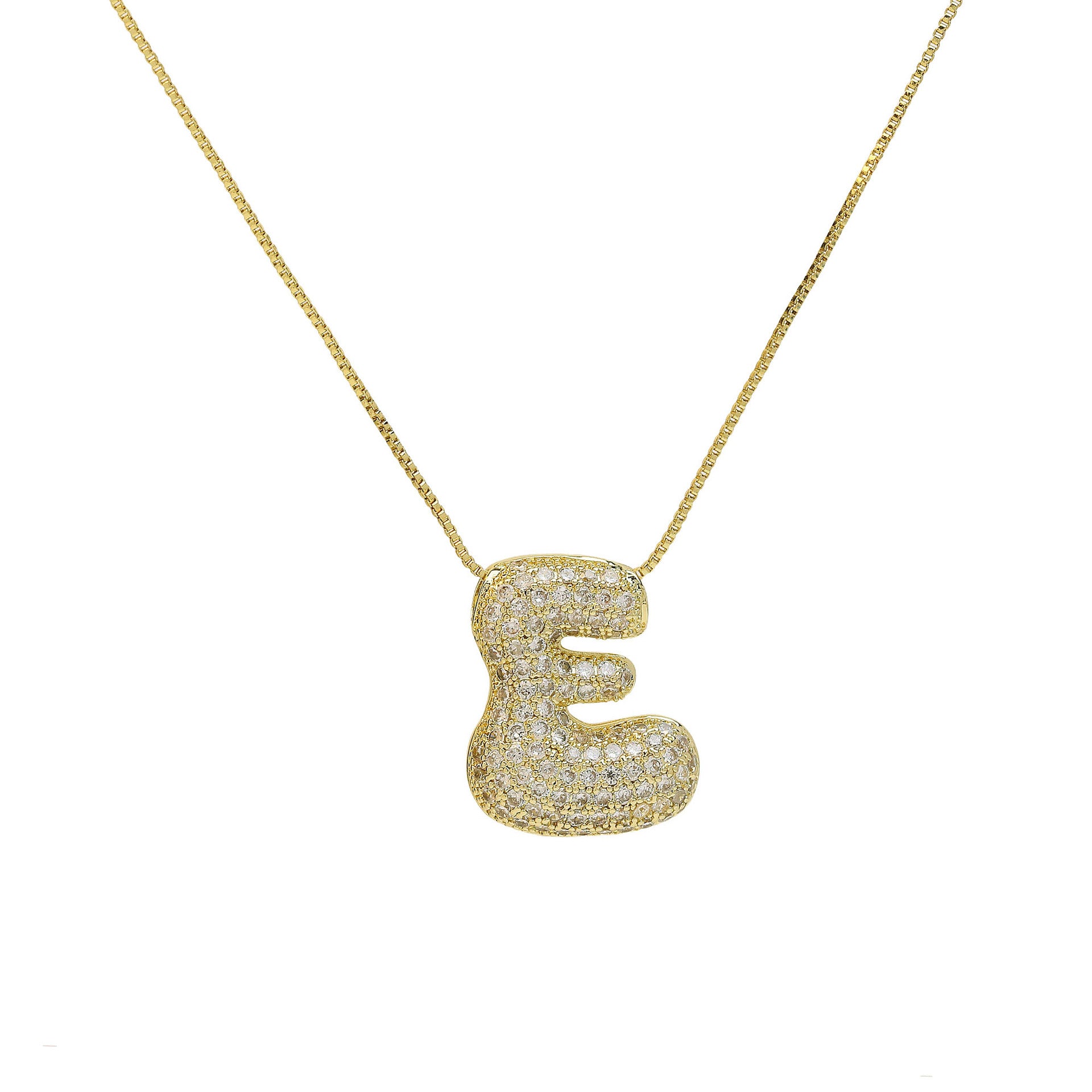 Zaidee Bubble Initial Necklace - Initial E [174BO5R0]