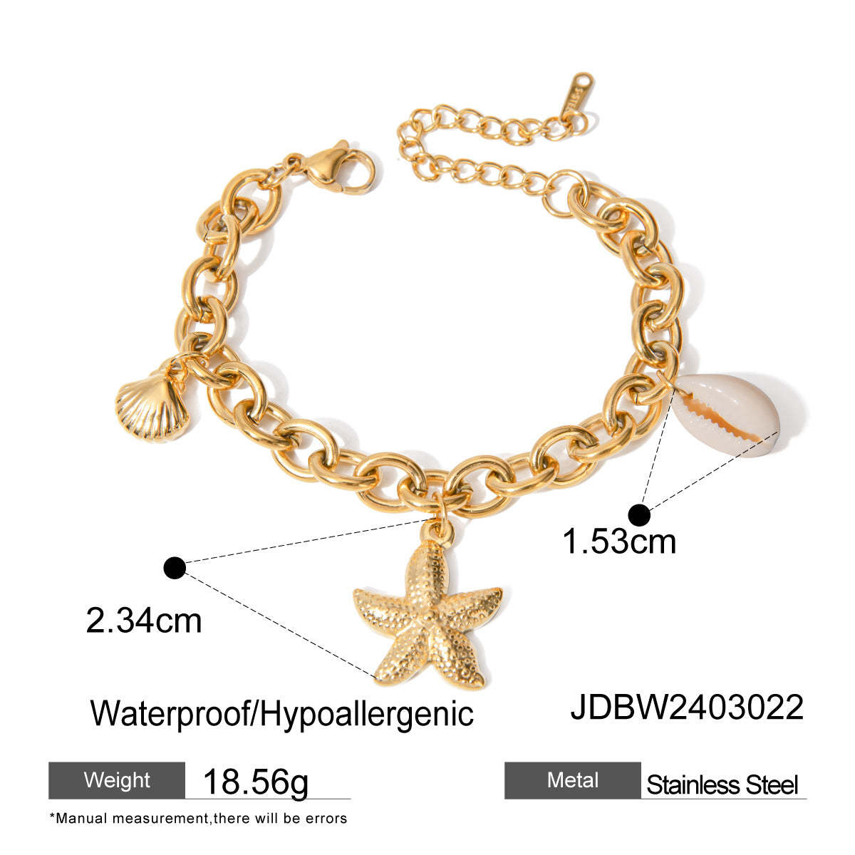Myleigh Zircon Starfish Bracelet - Product Code JDBW2403022 [87MAM9J4]