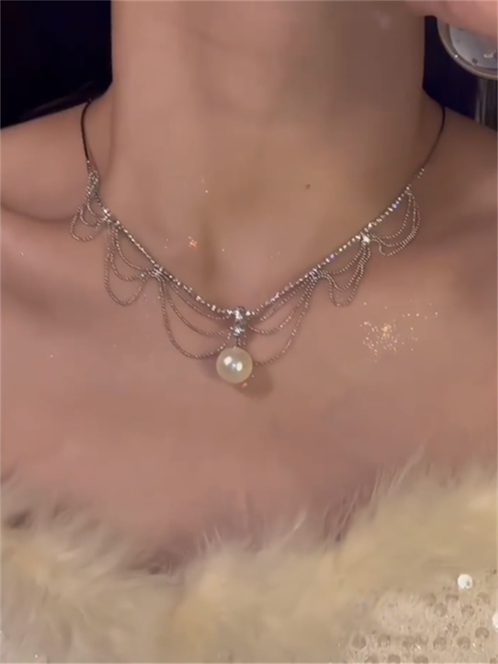 Soleil Delicate Pearl Choker - Pearl Necklace