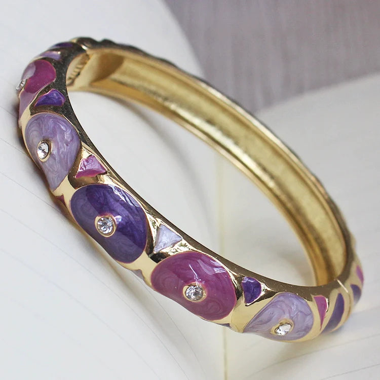 Whitney CloisonnŽ Floral Bangle - Purple