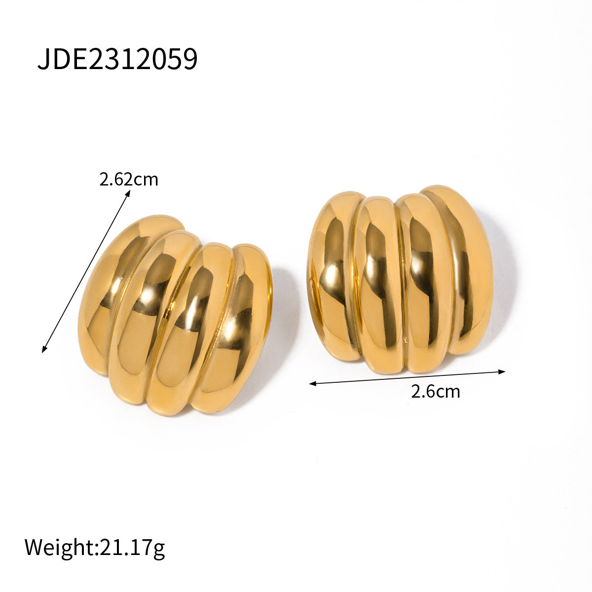 Meera Gold Sculptural Drop Earrings - JDE2312059 [GTL2XFX0]