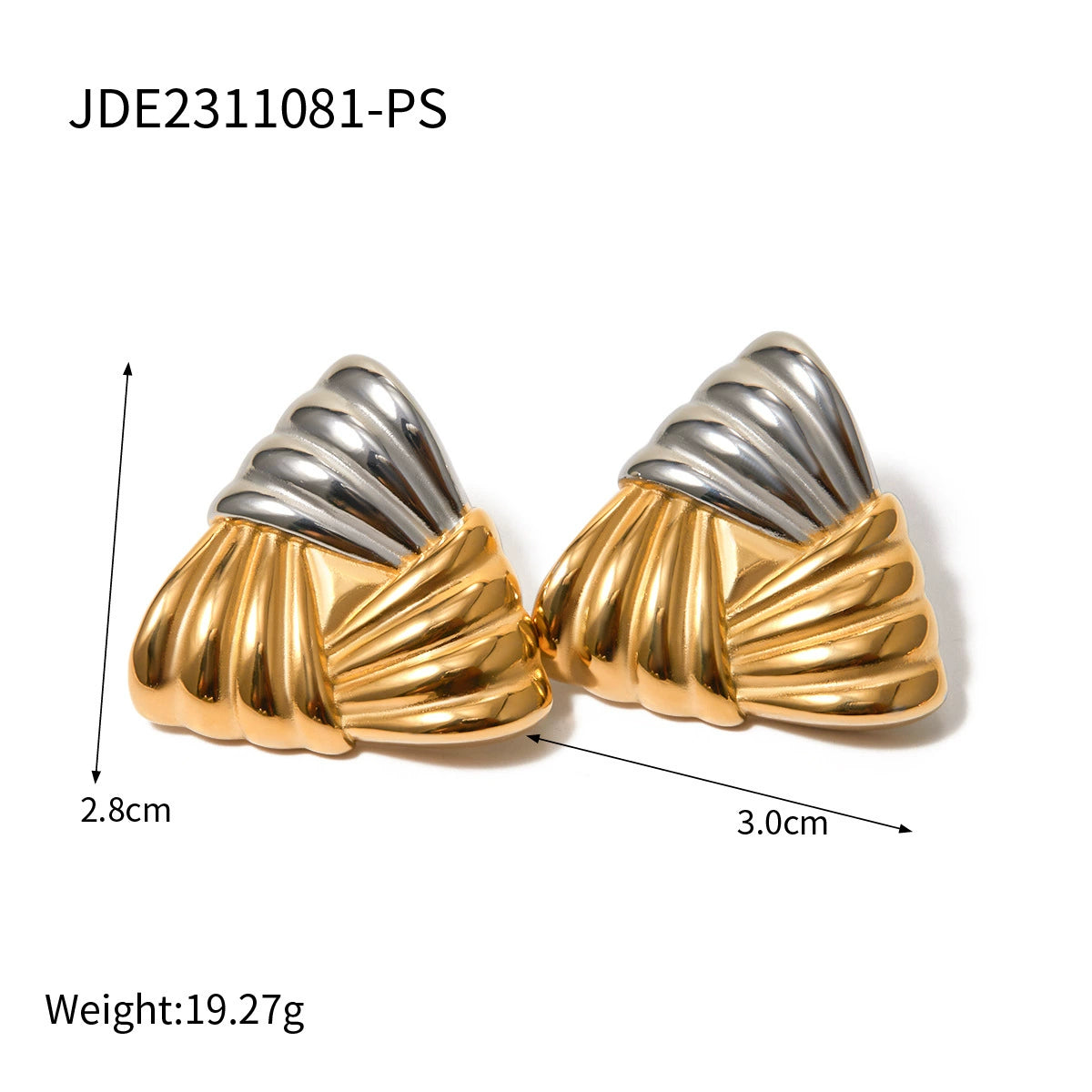 Blakelee Geometric Braided Earrings - Unique Metallic Finish [XVLWK84X]