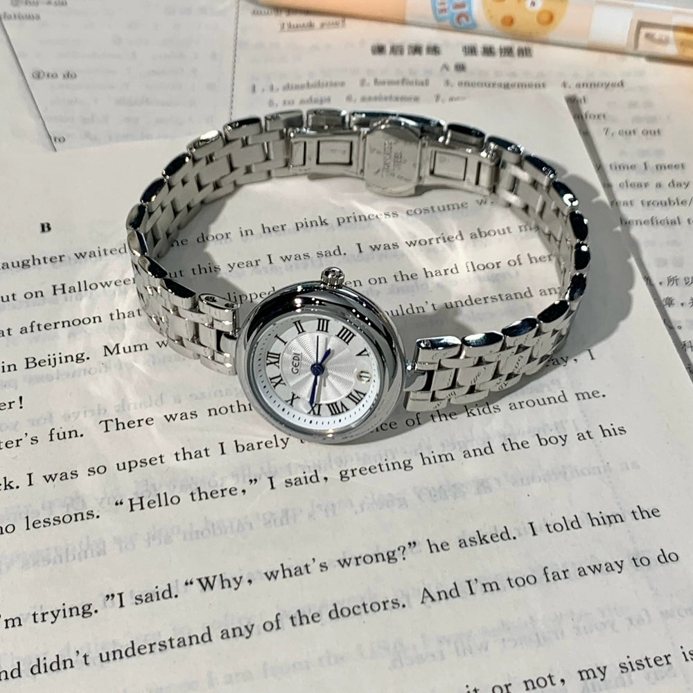 Kamille Refined Steel Watch - Silver White [ZVRLKOB9]