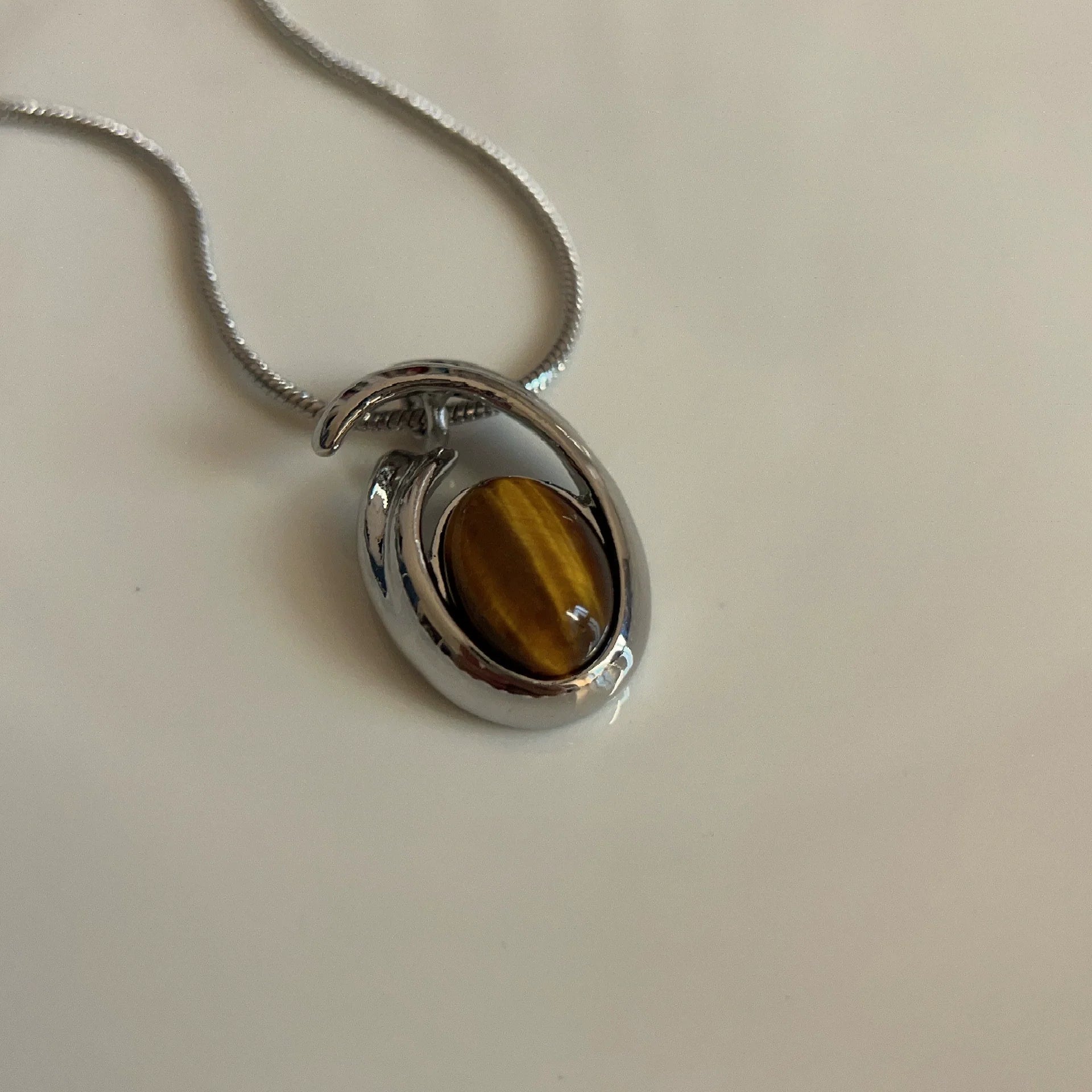 Adalynn Celestial Spiral Necklace - Tiger Eye Necklace