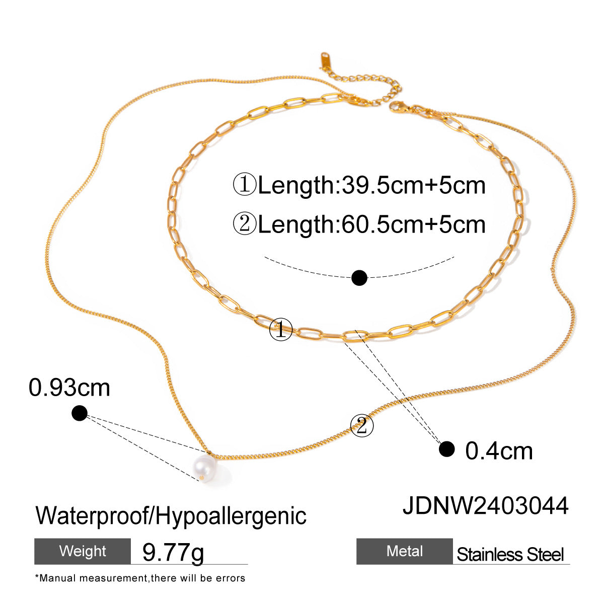 Xitlali Gold Tone Layered Pearl Necklace - JDNW2403044 [CM8K6WK0]