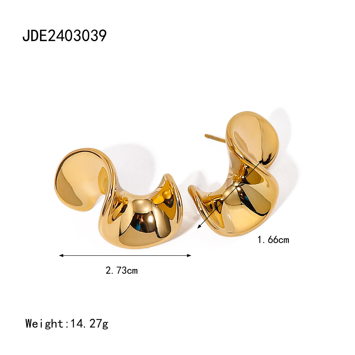 Tinleigh Gold Art Spiral Earrings - JDE2403039 [0YXSKTPV]