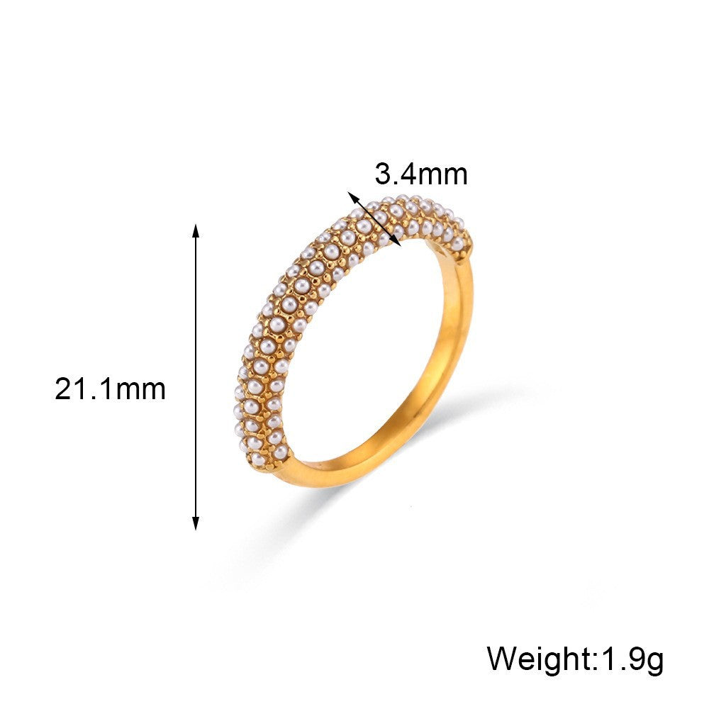 Siyona Freshwater Pearl Collection - Pearl Inlaid Ring - Size 6 [5ZSJ00G5]