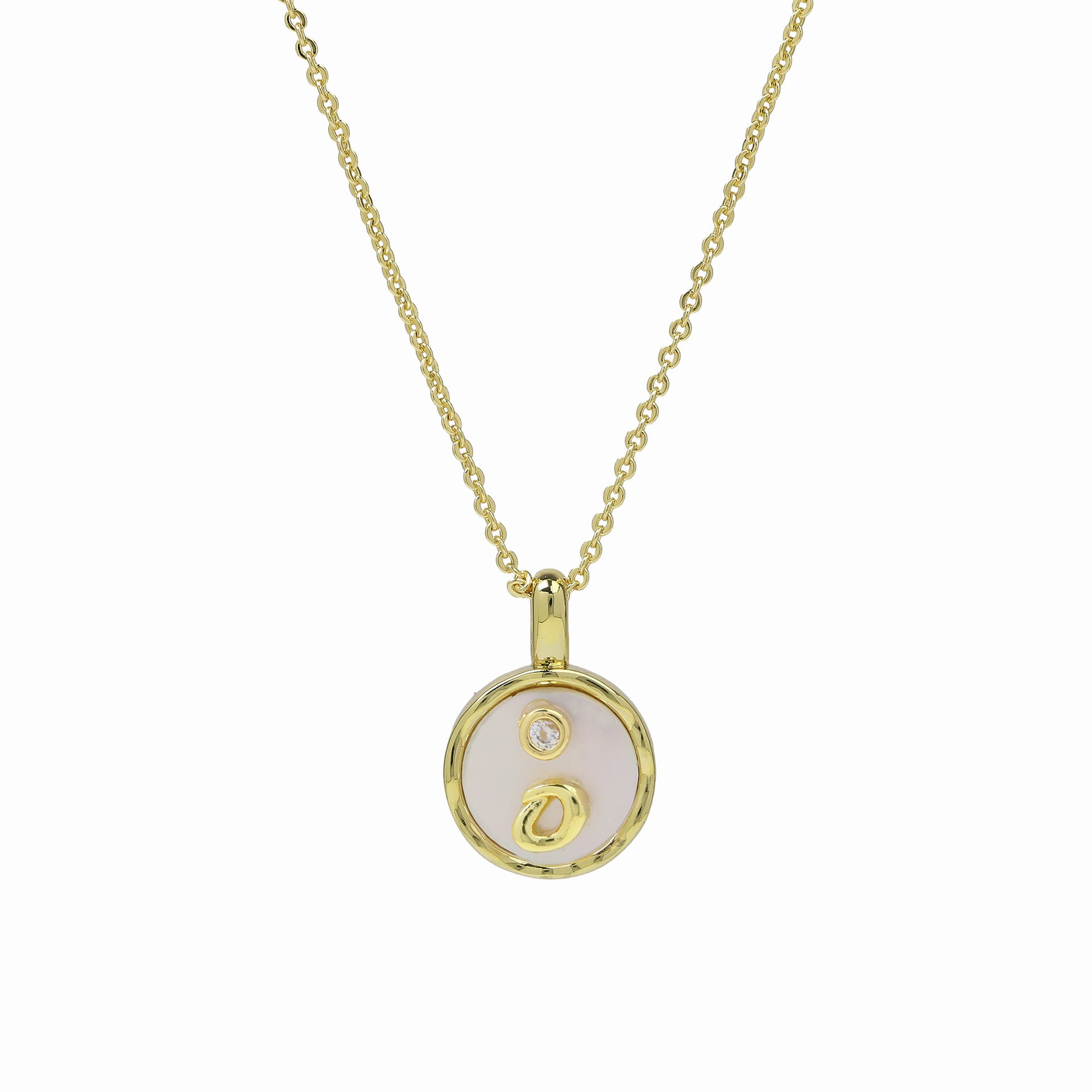 Haset Cursive Initial Pearl Necklace - Initial O [VSE25IV8]