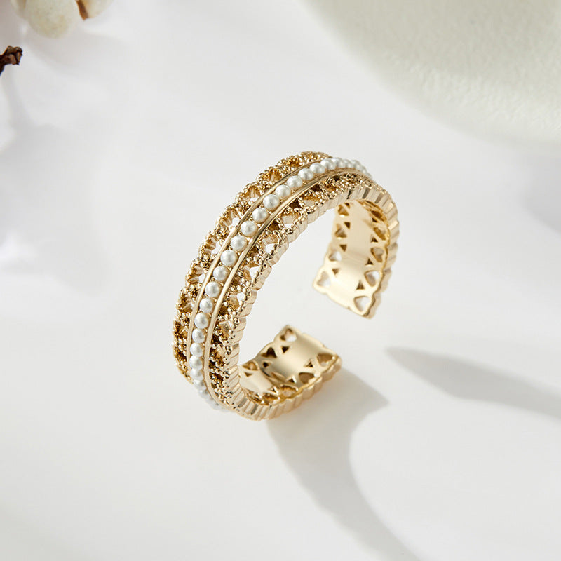 Anyah Pearl Heart Open Ring - R13555I907 [LG0047CV]