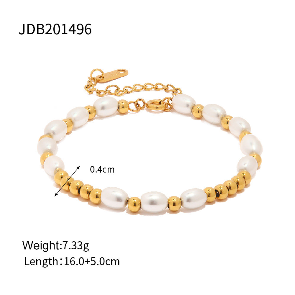 Roman Pearl Strand Bracelet - Gold-toned with Pearl [AHVF0CE1]