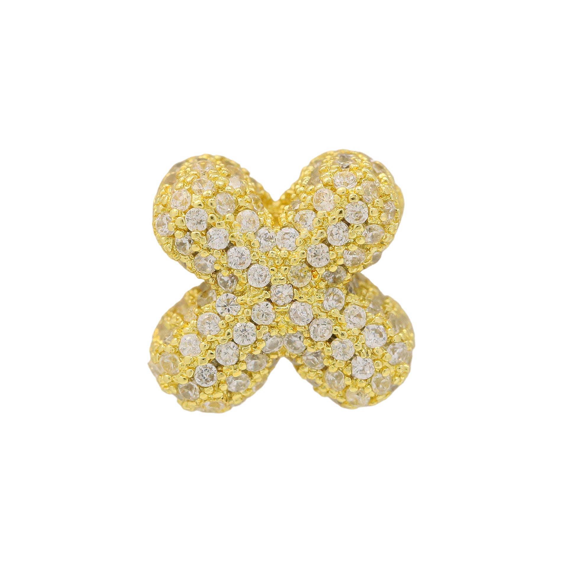 Jehlani Zircon Bubble Letter Necklace - Gold X Pendant [8ZNQXIW4]