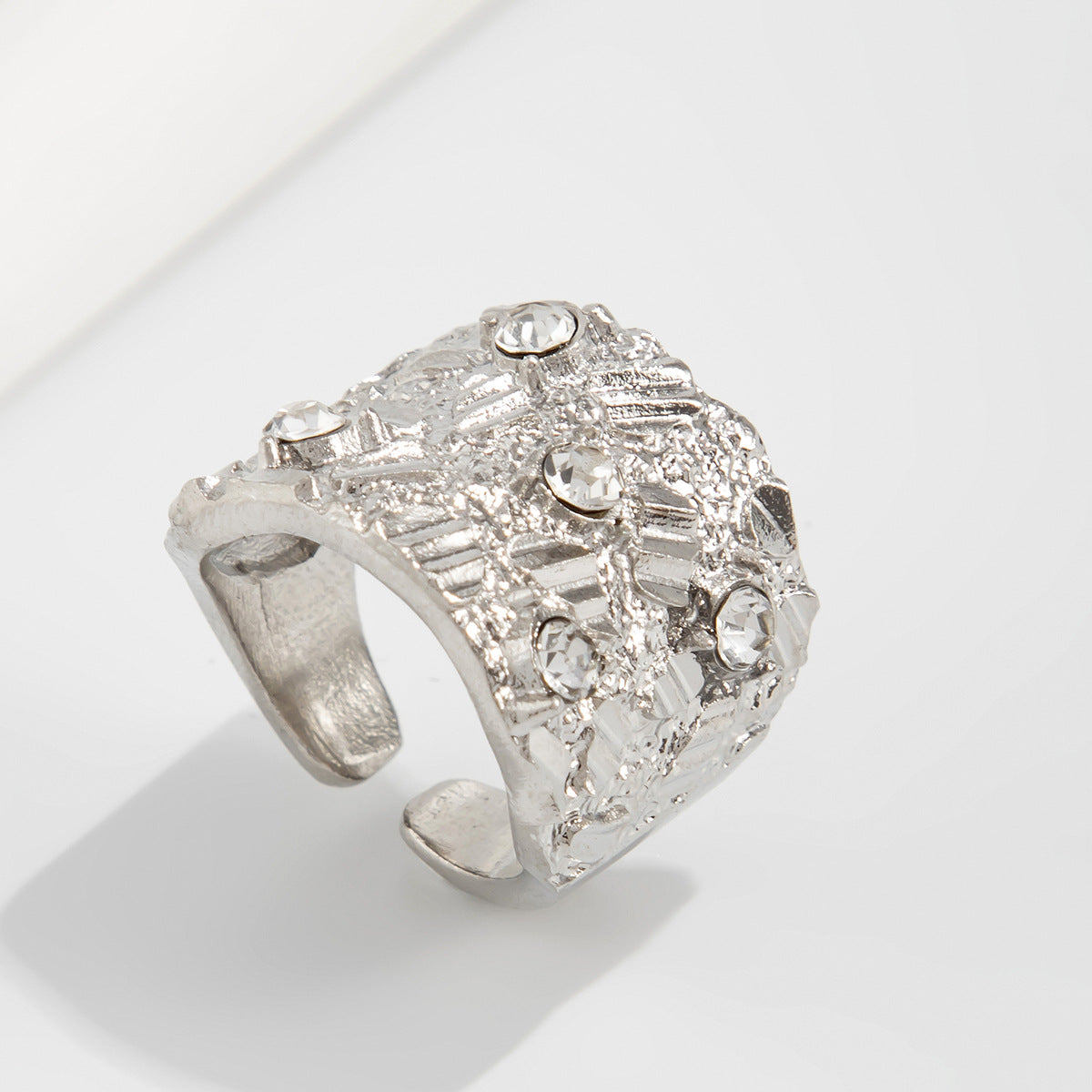 Joyanna U-Shaped Rhinestone Ring - Silver [WAE1B4RF]