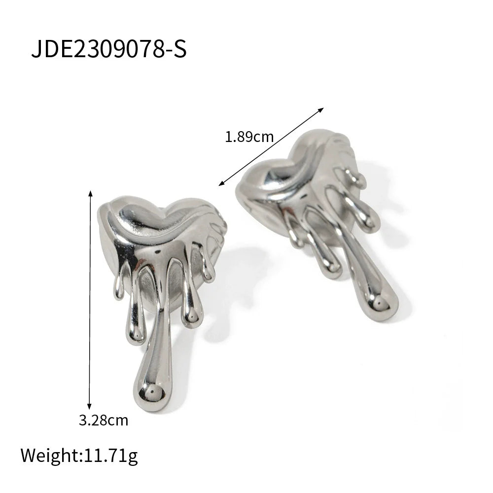 Zuri Melted Heart Stud Earrings - undefined