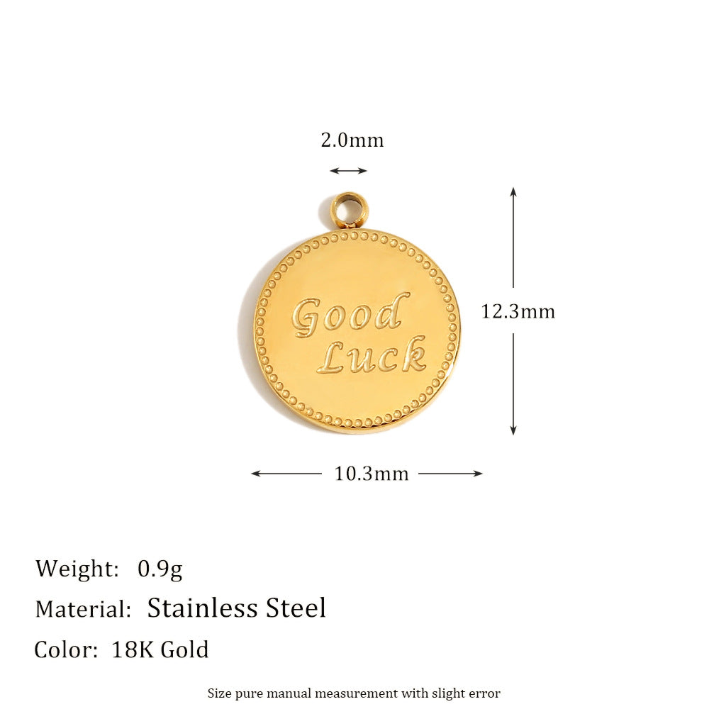 Linley Gold Plated Charms - Large Lucky Round Pendant - Gold [L3U30NW1]