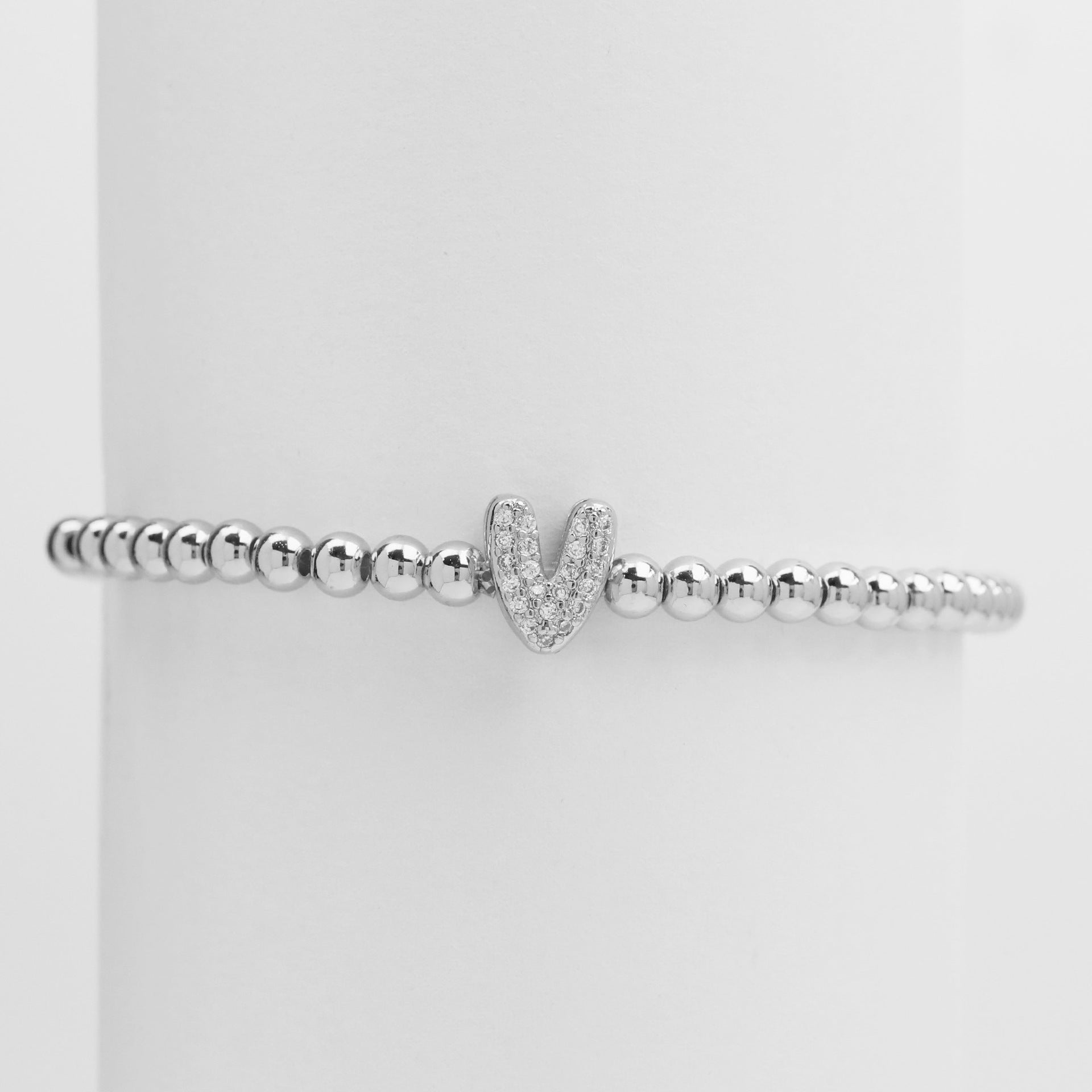 Aloni Bubble Letter Bracelet - Silver V [P3PBJ5LA]