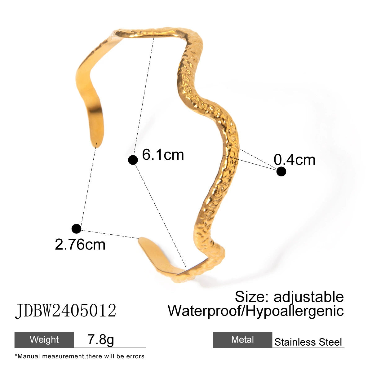 Maizey Asymmetric Gold Bangle - Style JDBW2405012 [TLQLYEHF]