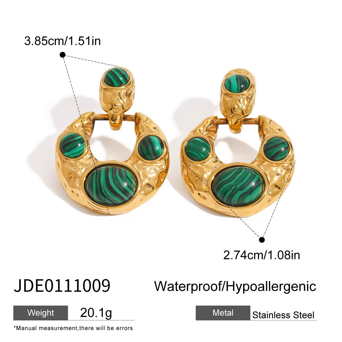 Draya Malachite Drop Earrings - JDE0111009 [YVXJZ5EC]